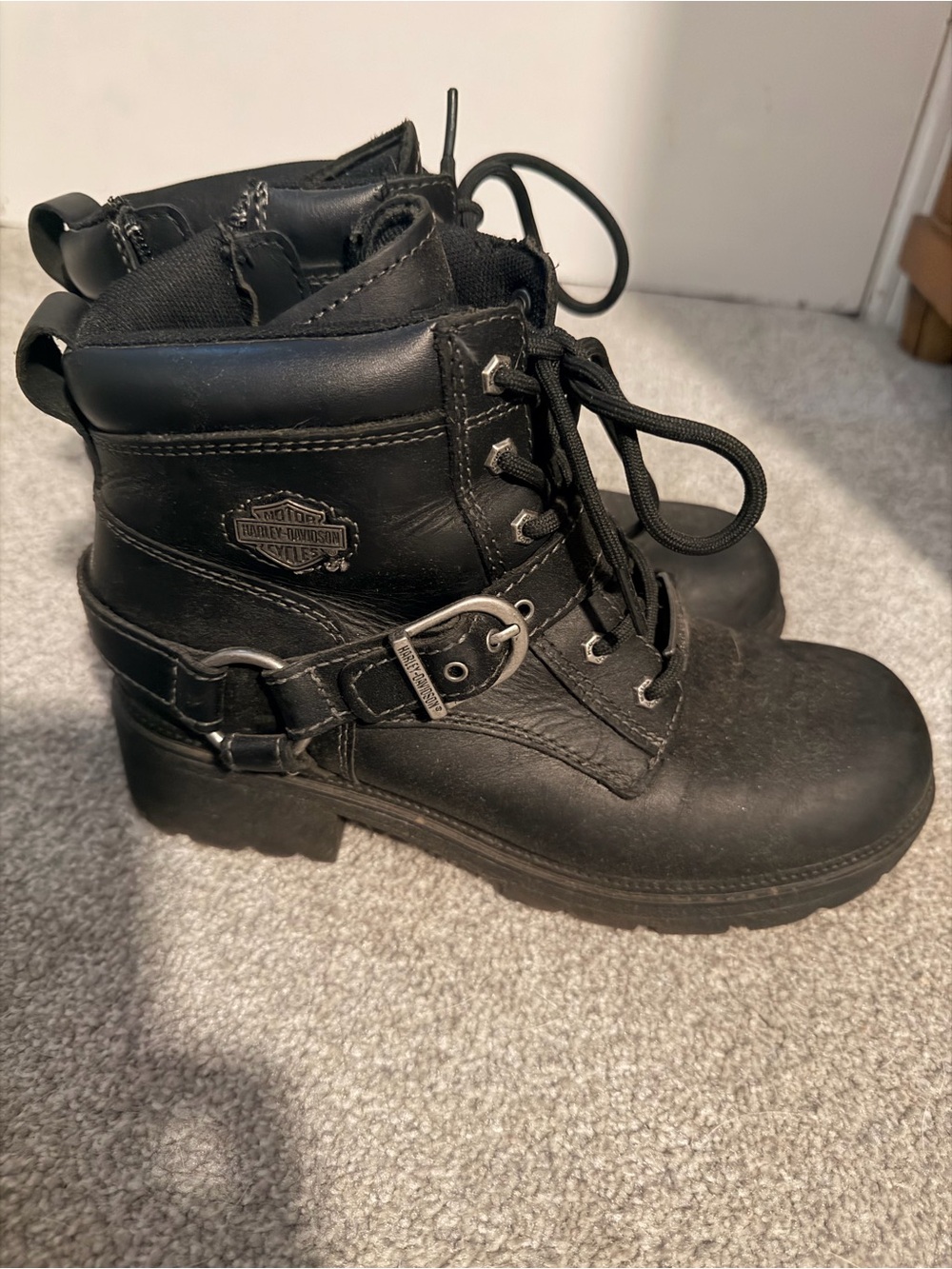 Harley-Davidson “Tegan” 4-Inch Black Lace-Up Boots (D84424)